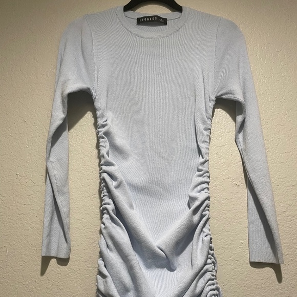 Lioness Light Blue Mini Dress with Long Sleeves - Picture 1 of 2